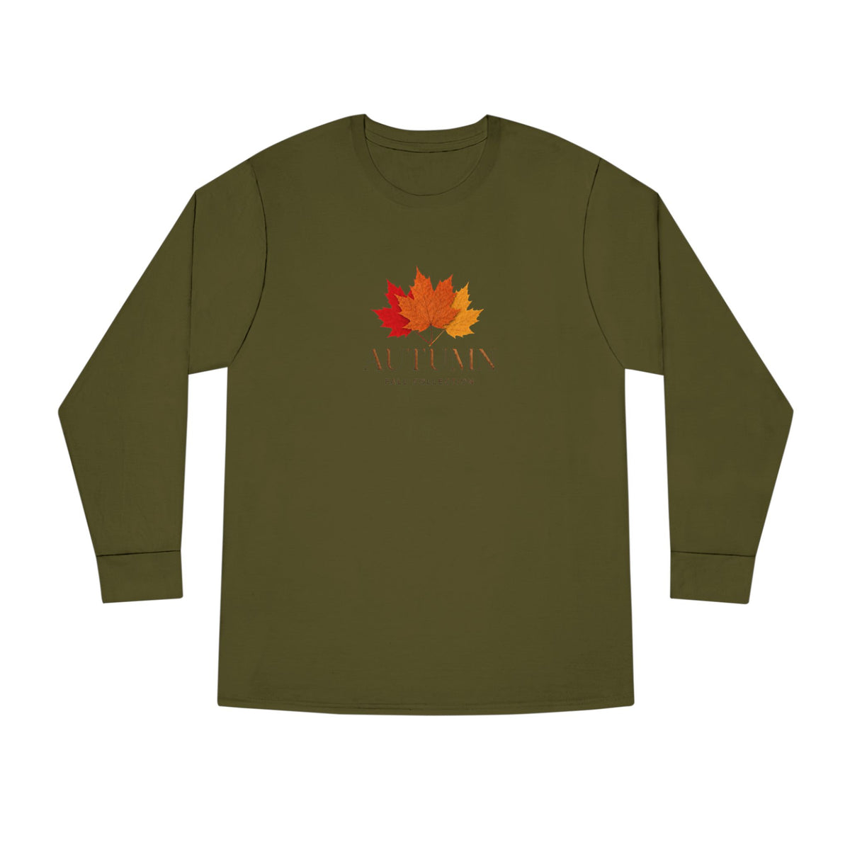 Autumn Leaves Long Sleeve Tee — 'AUTUMN' Maple Graphic Cozy Fall Shirt