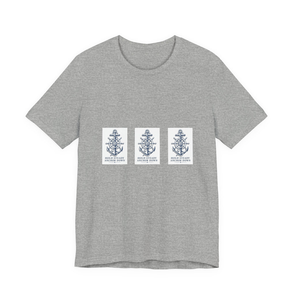 Nautical Anchor Trio T-Shirt — Vintage Navy Boat Crew Graphic Tee
