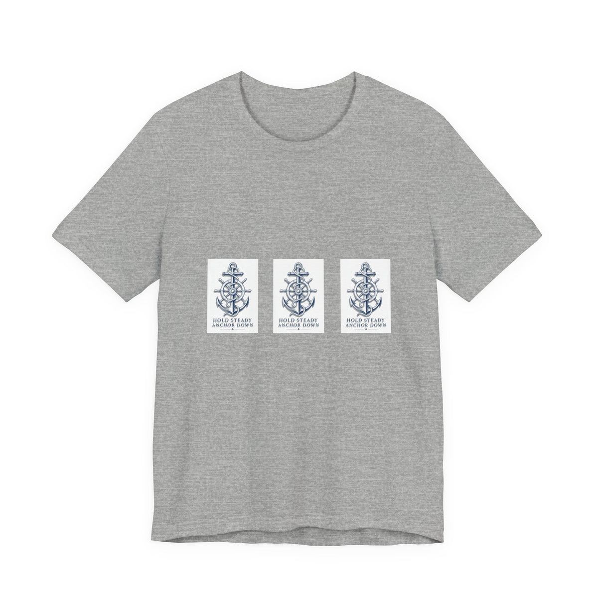 Nautical Anchor Trio T-Shirt — Vintage Navy Boat Crew Graphic Tee