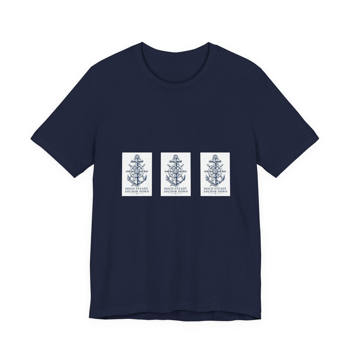 Nautical Anchor Trio T-Shirt — Vintage Navy Boat Crew Graphic Tee