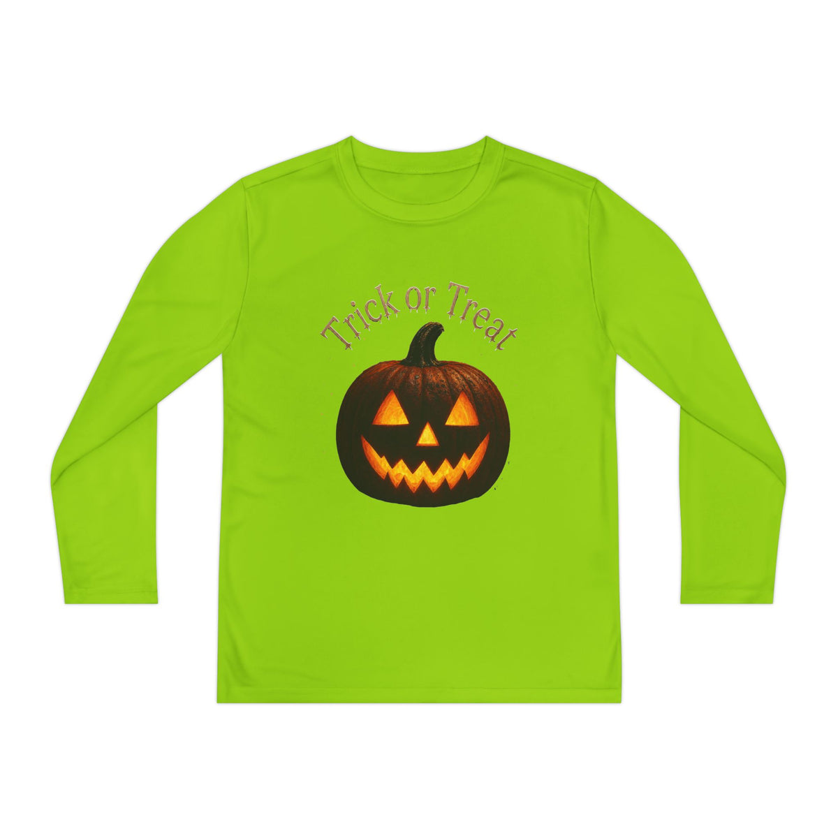 Youth Halloween Pumpkin Long Sleeve Tee - "Trick or Treat"