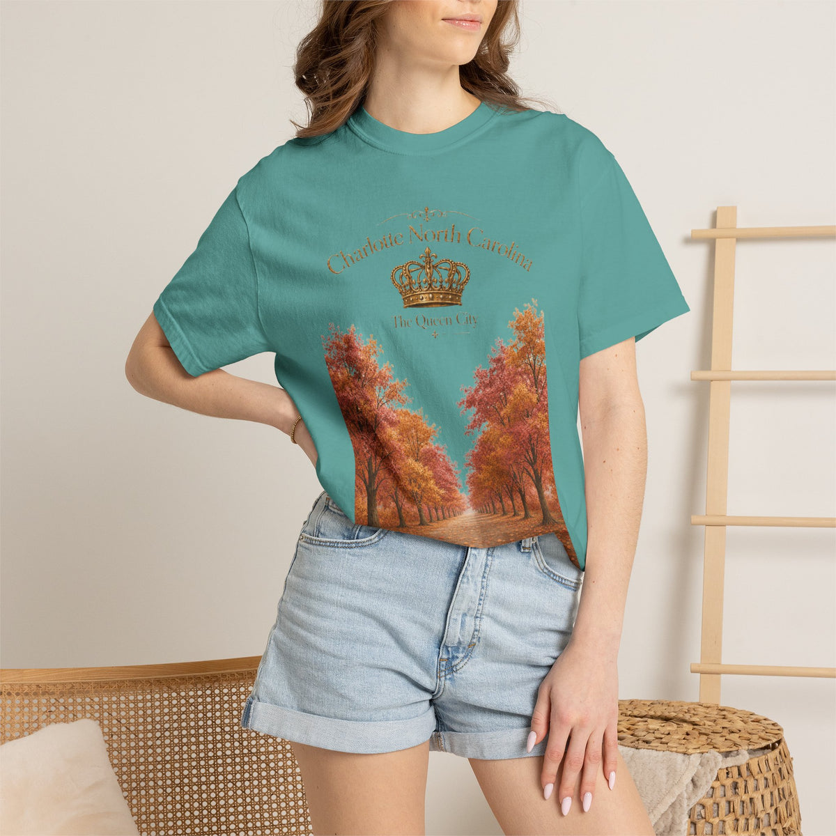 Charlotte North Carolina Autumn Tree Lane T-Shirt