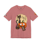 Halloween Cat & Pumpkin Tee — "Trick or Treat" Graphic T-Shirt