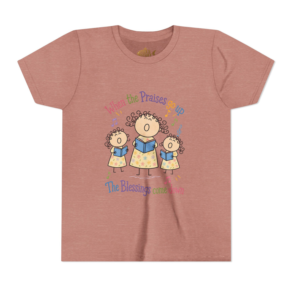 Youth Tee - 'When the Praises Go Up, The Blessings Come Down' Kids Choir Graphic