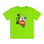 Kids Halloween Trick or Treat T-Shirt — Cute Pumpkin, Ghost & Black Cat Design