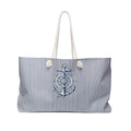 Nautical Anchor Weekender Bag – Striped Coastal Tote for Beach & Travel