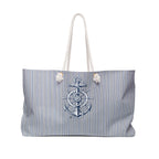 Nautical Anchor Weekender Bag – Striped Coastal Tote for Beach & Travel