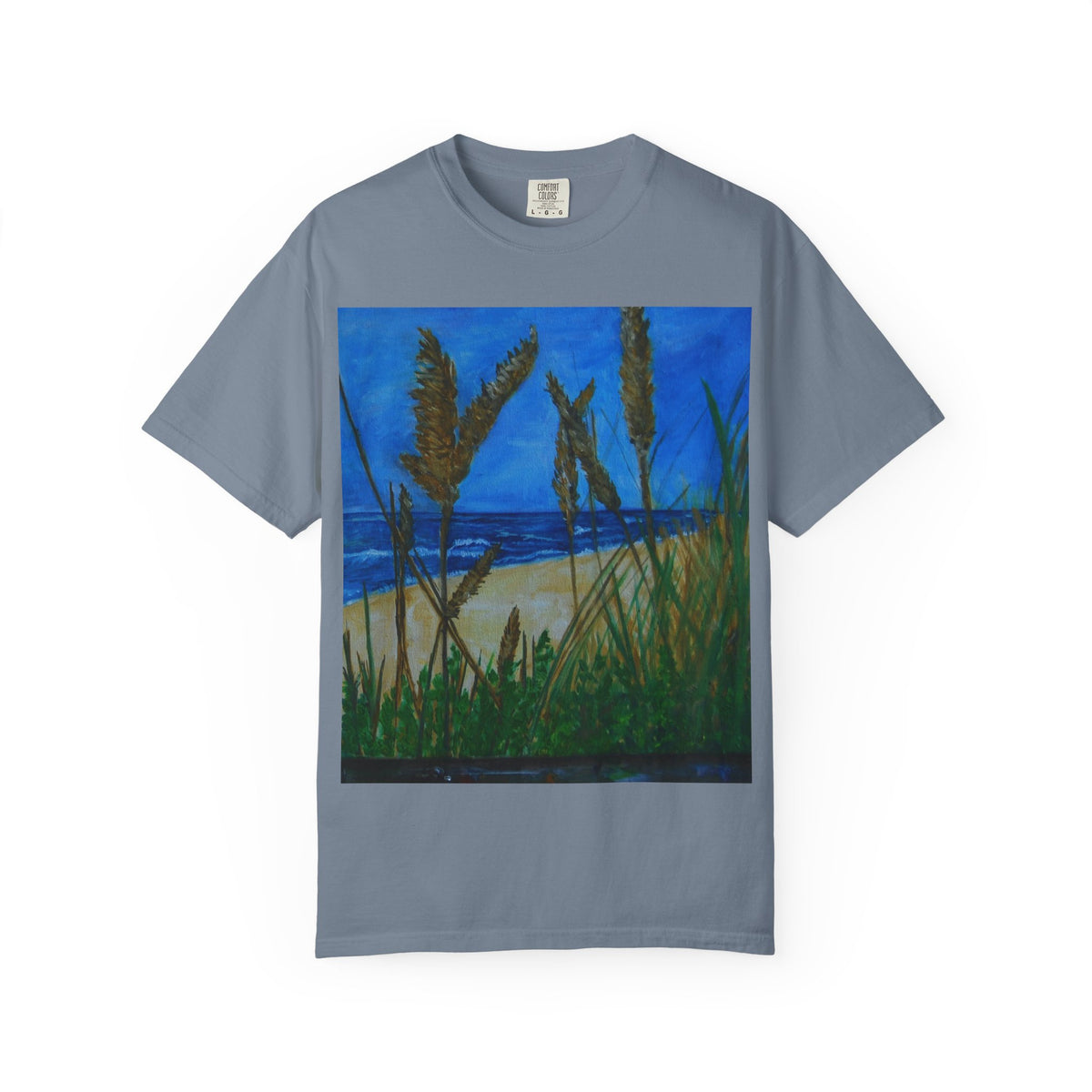 Beach Dune Art T-Shirt — Coastal Sea Oats Graphic Tee Original art by Doulton