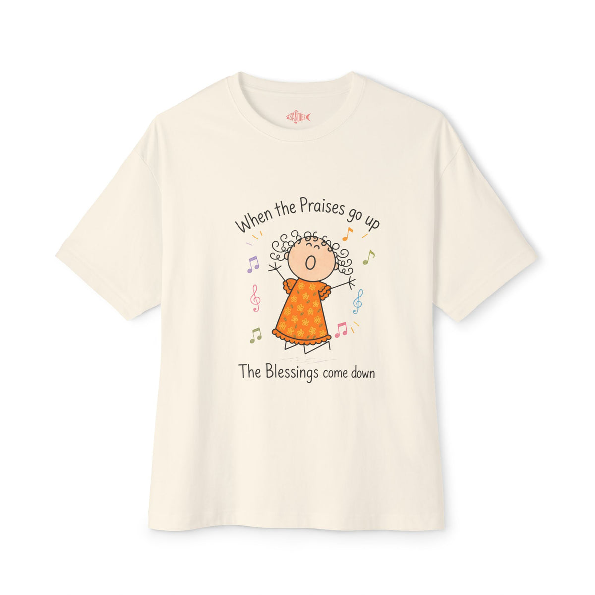 Faithful Praise Tee — "When the Praises go up, The Blessings come down" Oversized Boxy T-Shirt