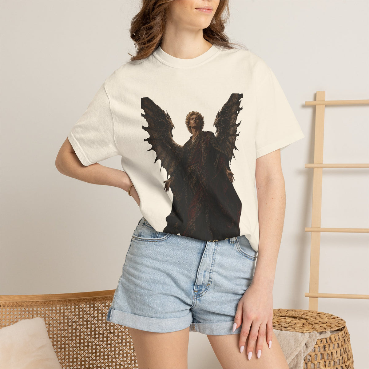 Guardian Angel -Faith- Graphic T‑Shirt — 'Tutus Sum' Cross Tee