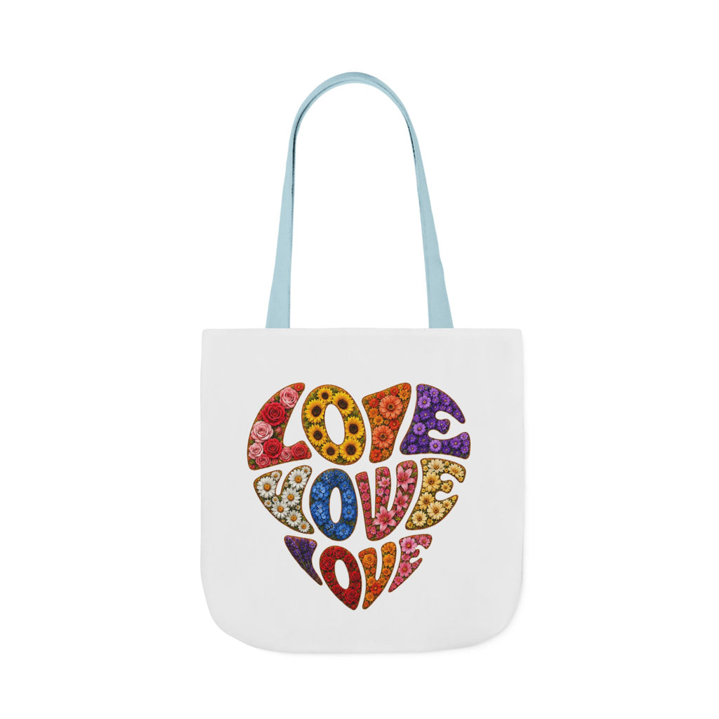 Love Heart Canvas Tote Bag — Colorful Retro ‘LOVE’ Design