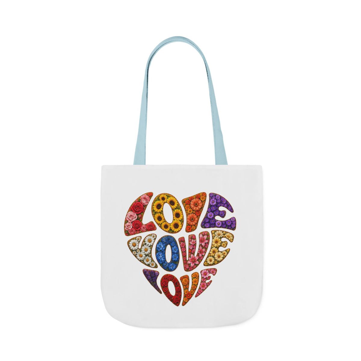 Love Heart Canvas Tote Bag — Colorful Retro ‘LOVE’ Design