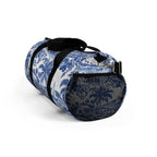 Tropical Blue Toile Duffel Bag — Coastal Palm & Sailboat Weekend Bag