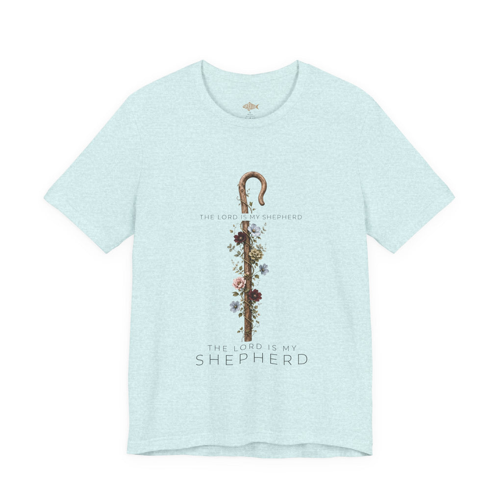 Shepherd Floral Staff T‑Shirt — 'The Lord Is My Shepherd' Faith Tee