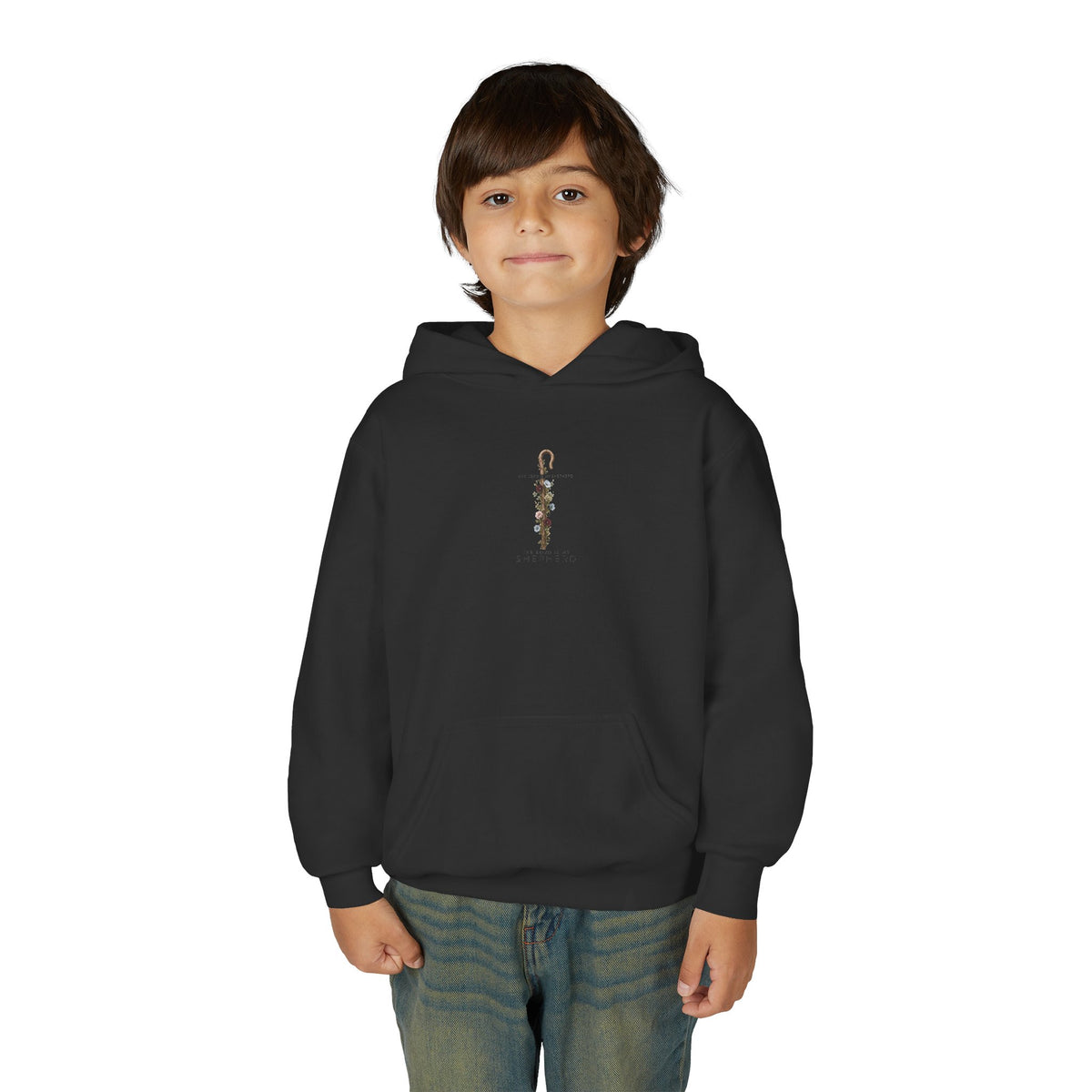 "The Lord Is My Shepherd" -Youth Heavy Blend Hooded Sweatshirt