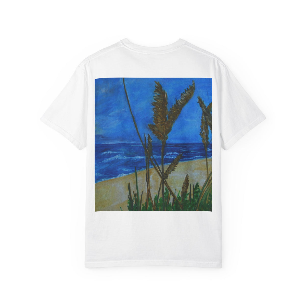 Beach Dune Art T-Shirt — Coastal Sea Oats Graphic Tee Original art by Doulton