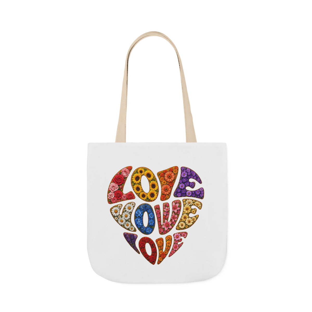 Love Heart Canvas Tote Bag — Colorful Retro ‘LOVE’ Design
