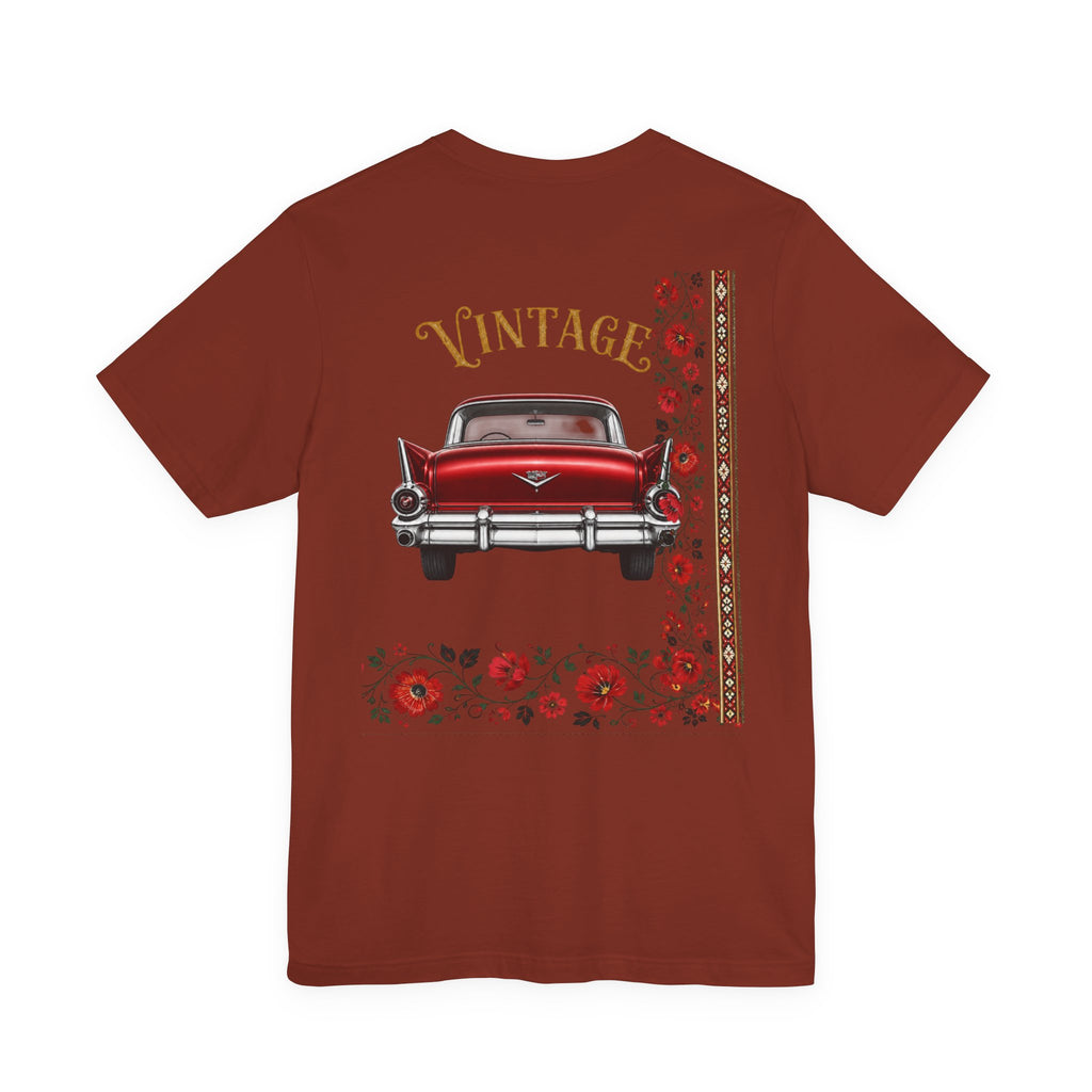 Vintage Classic Car Floral Graphic T-Shirt