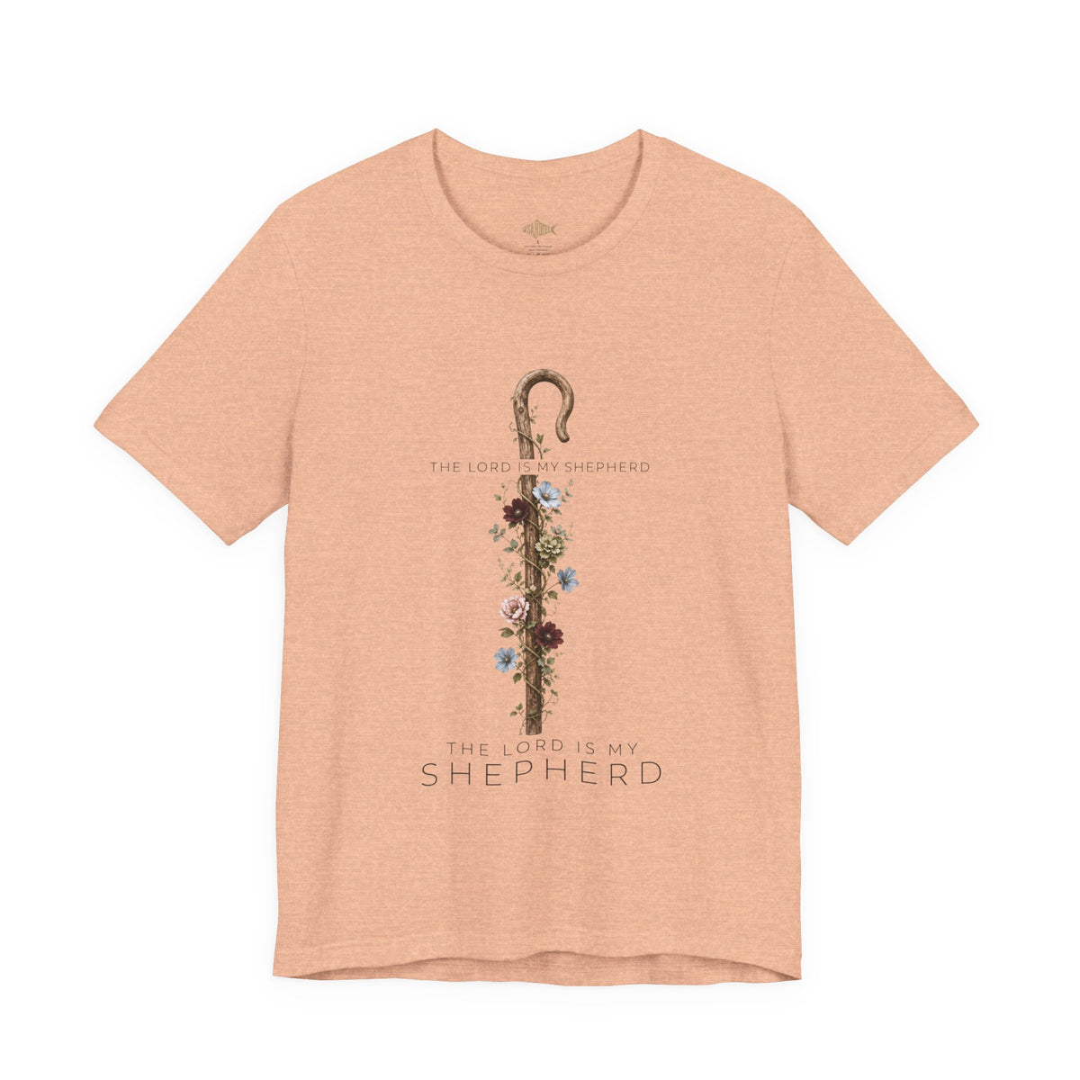 Shepherd Floral Staff T‑Shirt — 'The Lord Is My Shepherd' Faith Tee