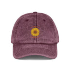Sunflower Embroidered Vintage Cap