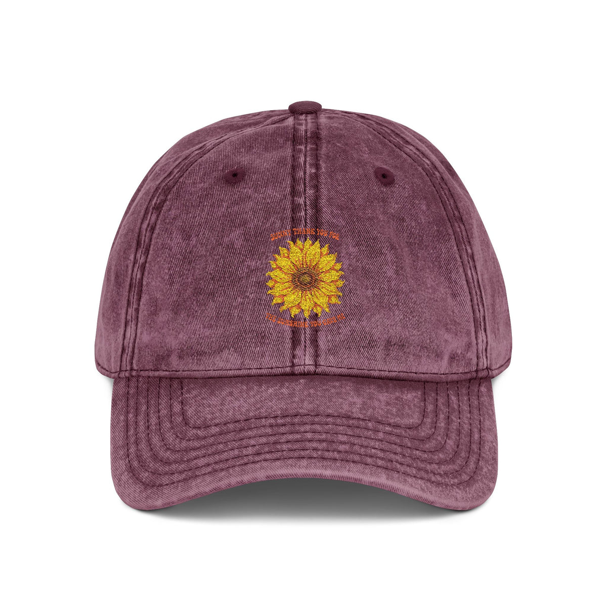 Sunflower Embroidered Vintage Cap