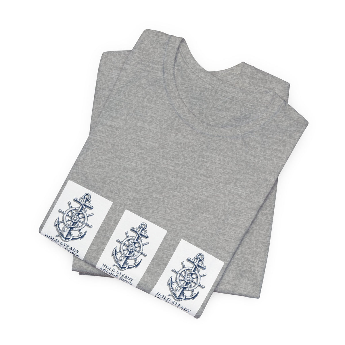 Nautical Anchor Trio T-Shirt — Vintage Navy Boat Crew Graphic Tee