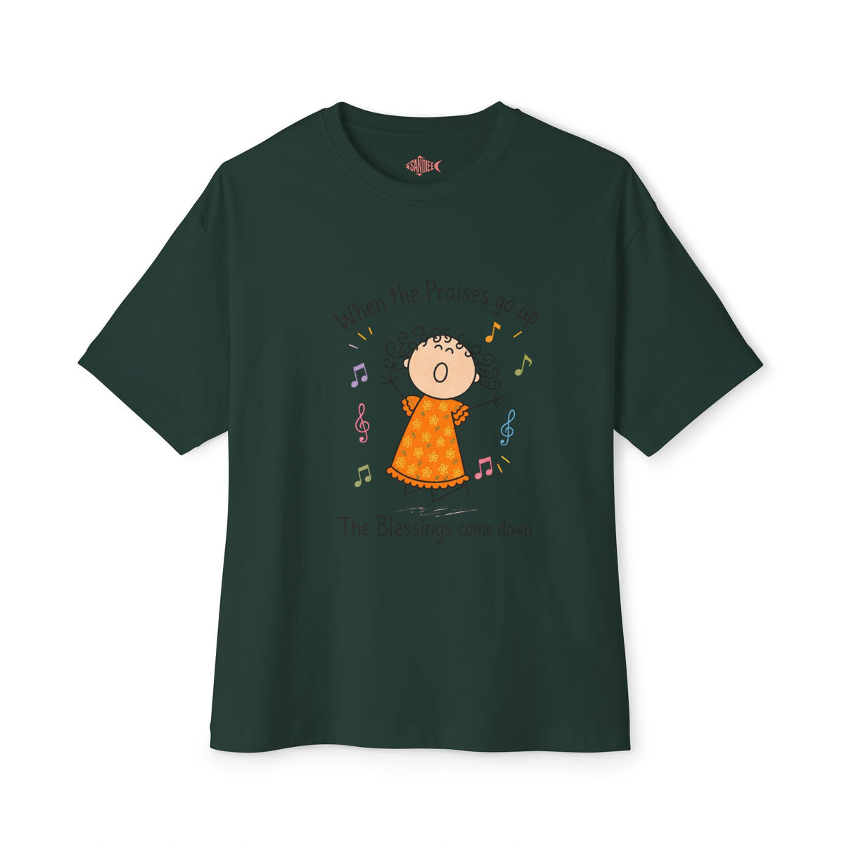 Faithful Praise Tee — "When the Praises go up, The Blessings come down" Oversized Boxy T-Shirt