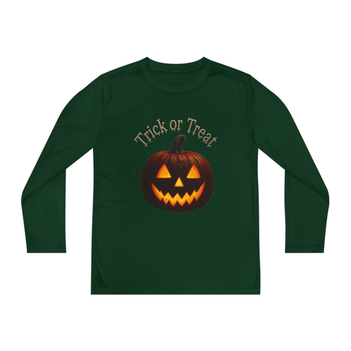 Youth Halloween Pumpkin Long Sleeve Tee - "Trick or Treat"