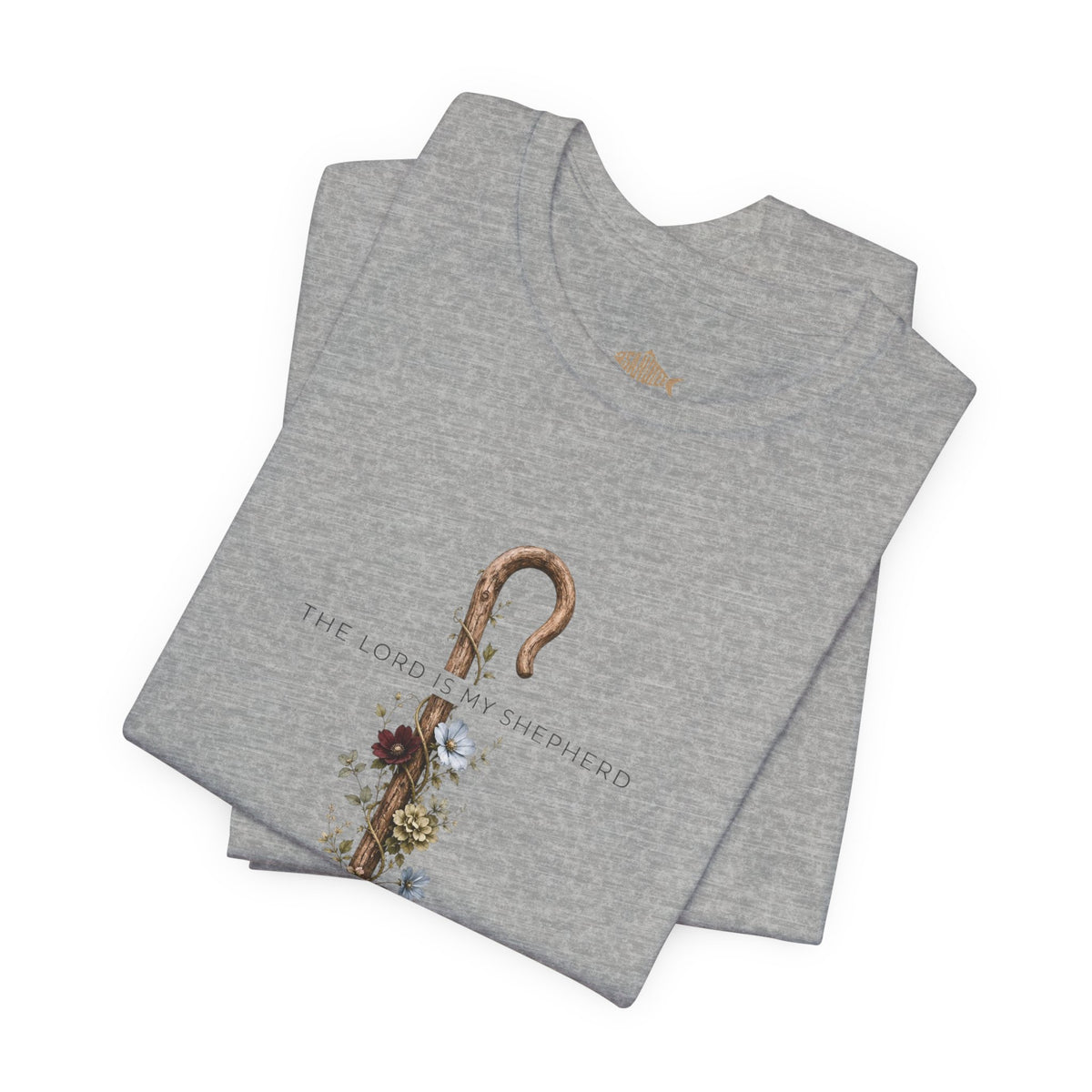 Shepherd Floral Staff T‑Shirt — 'The Lord Is My Shepherd' Faith Tee