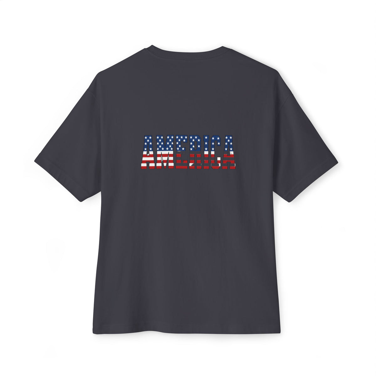 American Flag Poppy Tee Shirt -Unisex Oversized Boxy Tee