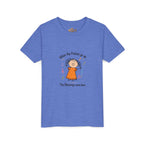 Youth Tee — "When the Praises Go Up, The Blessings Come Down" Kids Christian Shirt