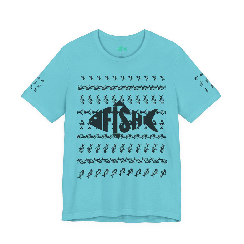 Fish Graphic Tee — 'FISH' Silhouette Fishing Shirt