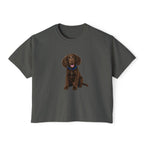 Women's Boxy Tee — Brown Spaniel Dog Graphic T‑Shirt