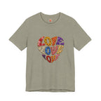 Love Heart Graphic Tee — Retro Psychedelic 'Love' Design