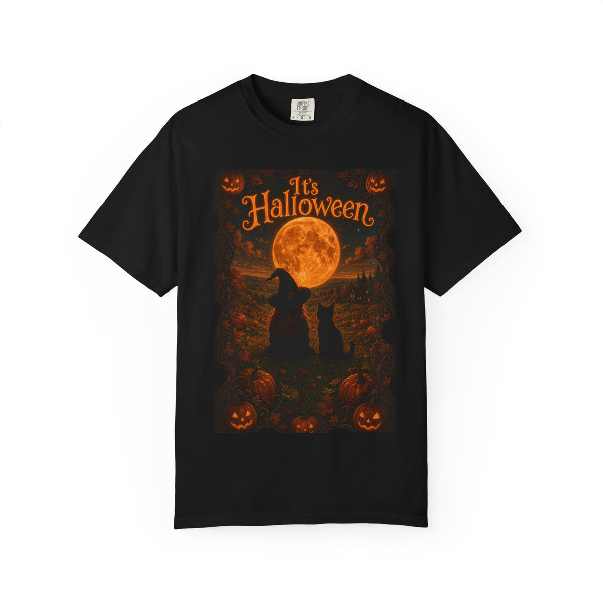 It's Halloween Vintage Moonlit Cat Halloween T-Shirt