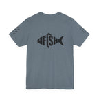 Fish Graphic Tee — 'FISH' Silhouette Fishing Shirt
