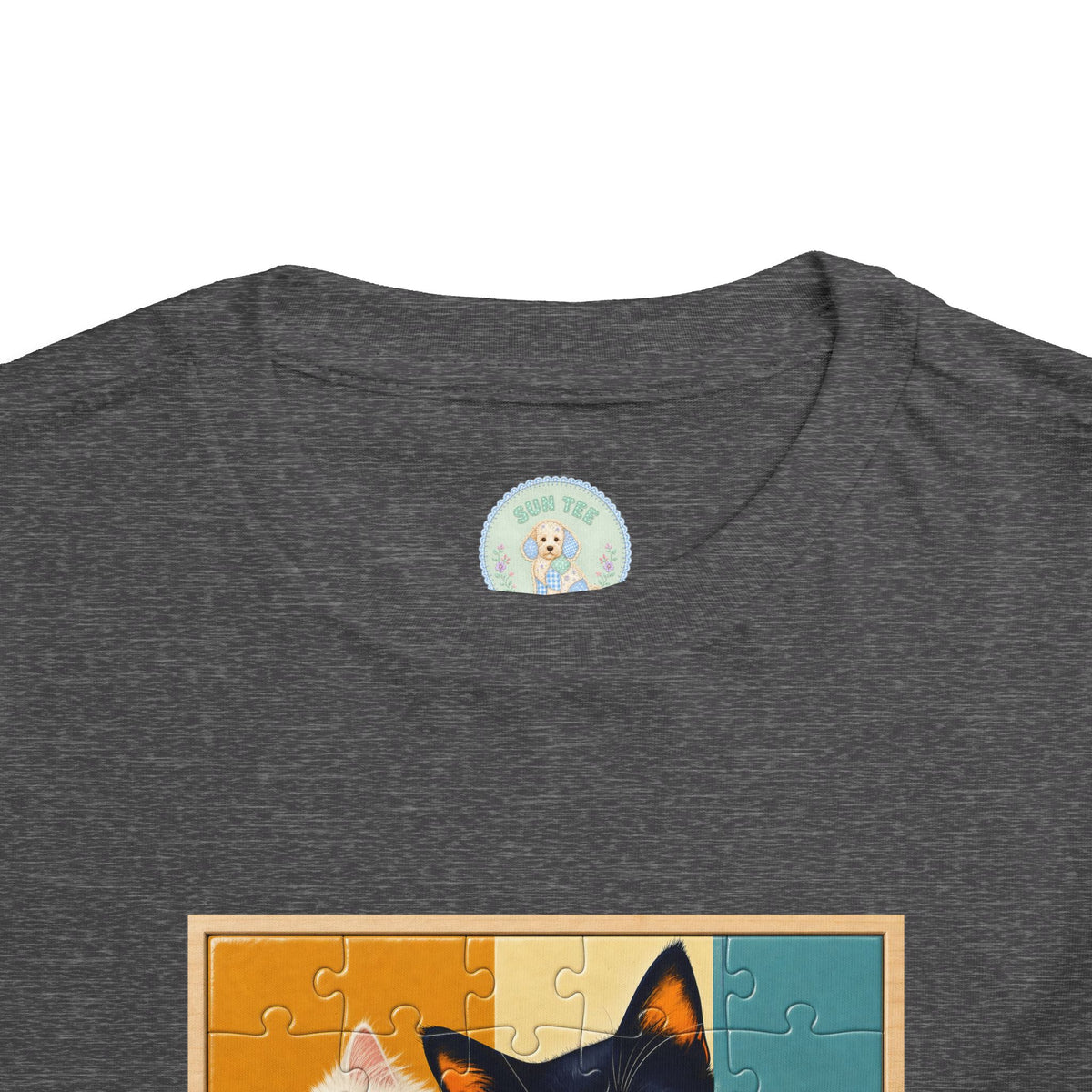Toddler Cat Portrait Tee — Color Block Kittens Short Sleeve