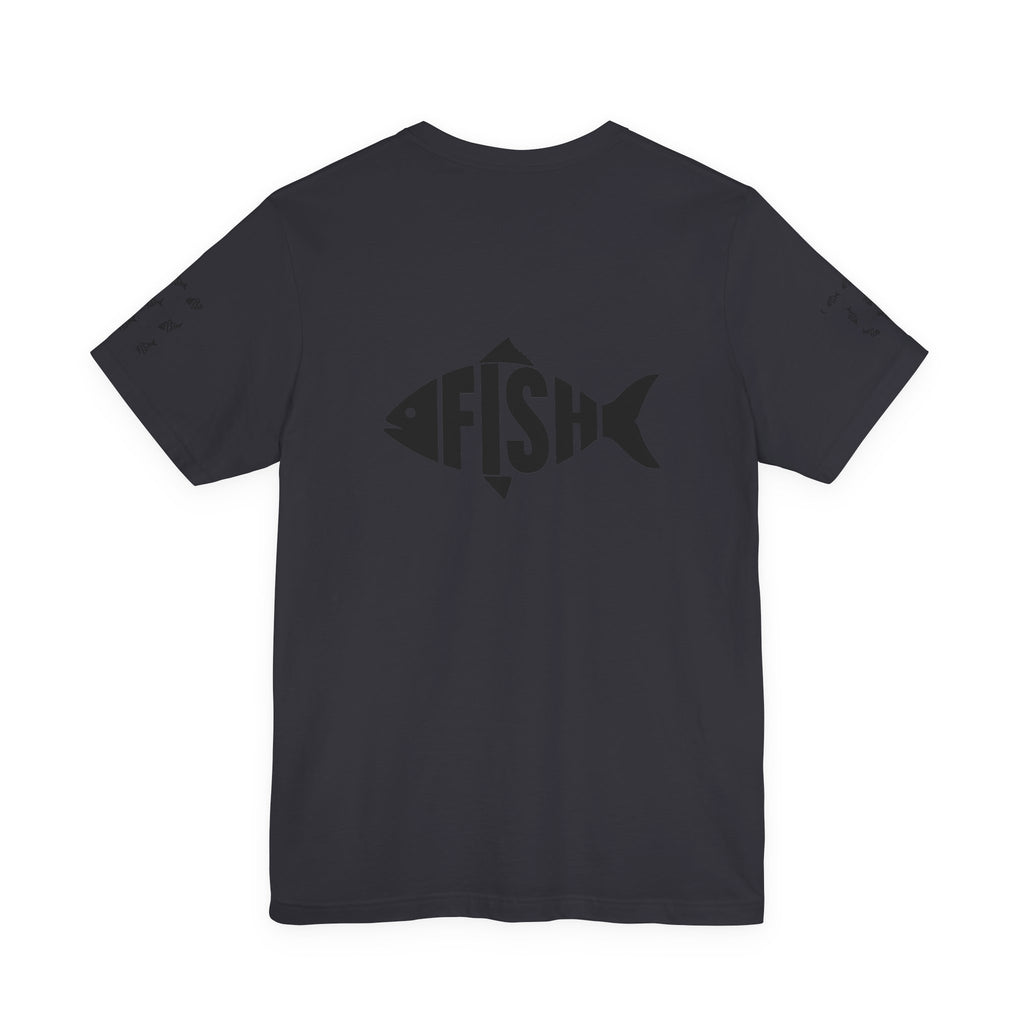 Fish Graphic Tee — 'FISH' Silhouette Fishing Shirt