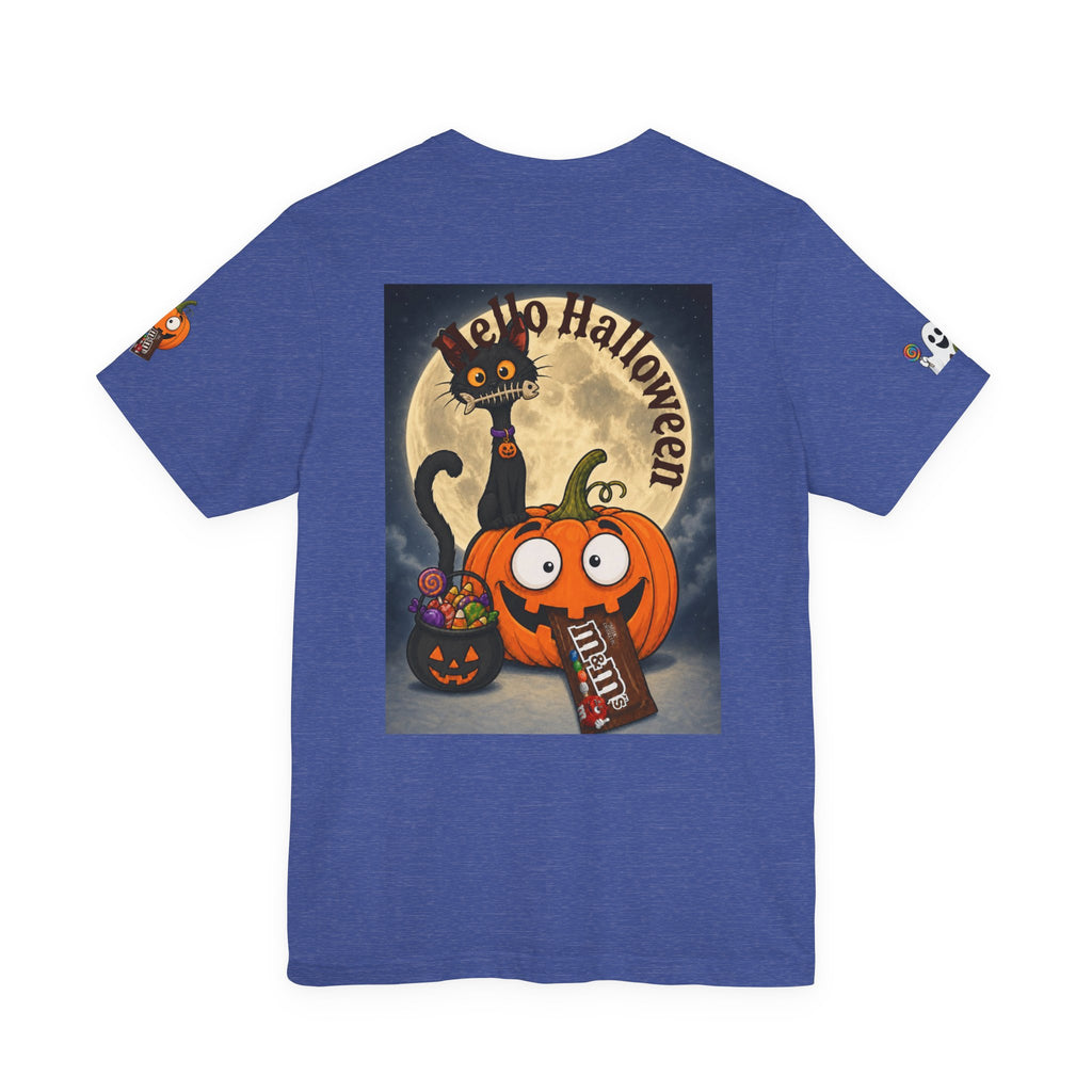 Halloween Cat & Pumpkin Tee — "Trick or Treat" Graphic T-Shirt