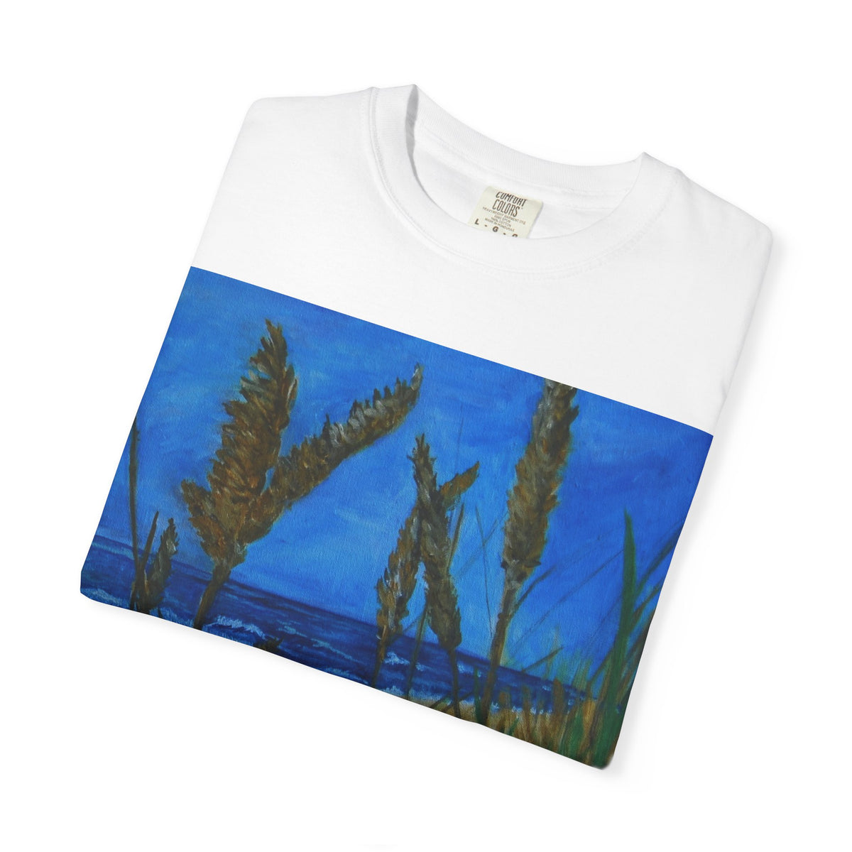 Beach Dune Art T-Shirt — Coastal Sea Oats Graphic Tee Original art by Doulton
