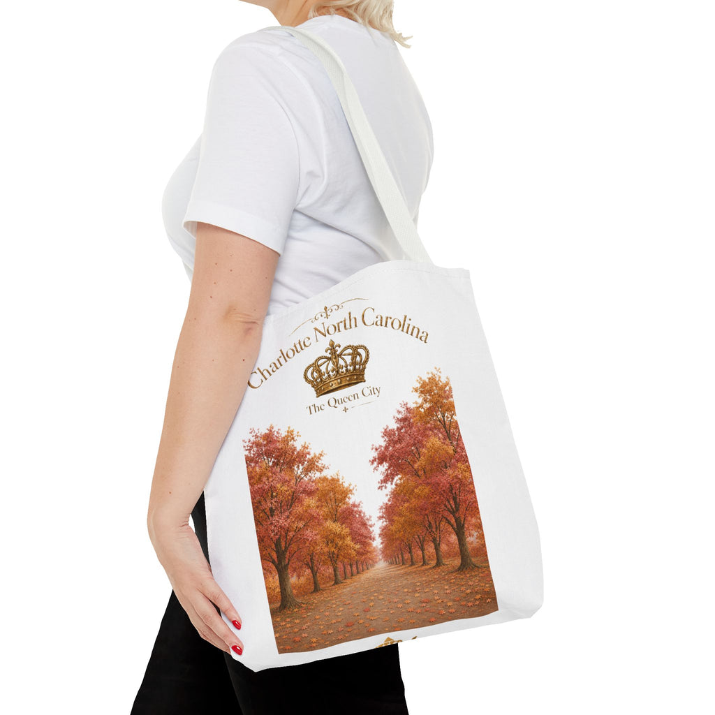 Charlotte North Carolina Autumn Tote Bag — 'The Queen City' Fall Tree Design