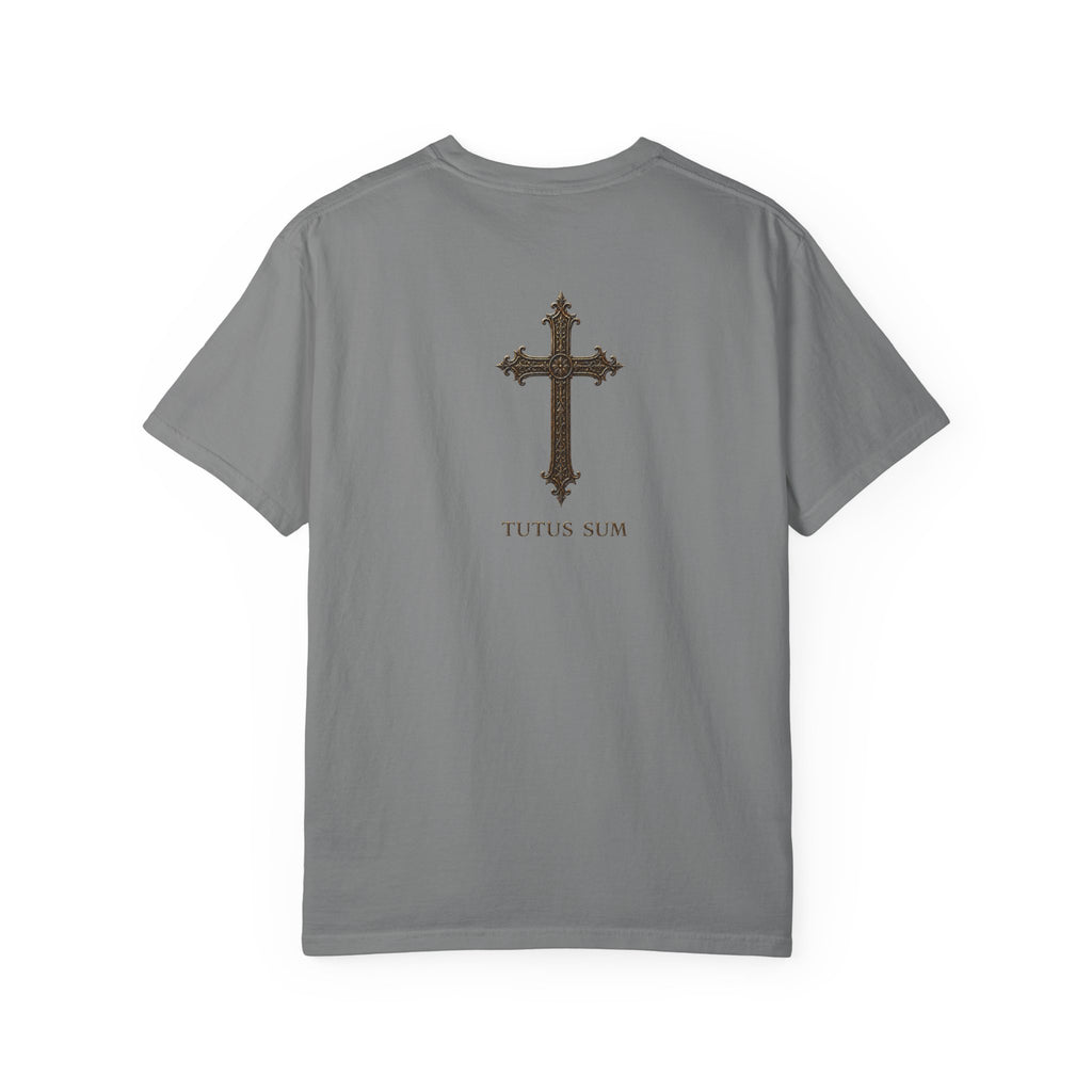 Guardian Angel -Faith- Graphic T‑Shirt — 'Tutus Sum' Cross Tee