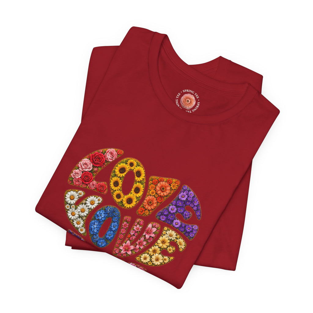 Love Heart Graphic Tee — Retro Psychedelic 'Love' Design