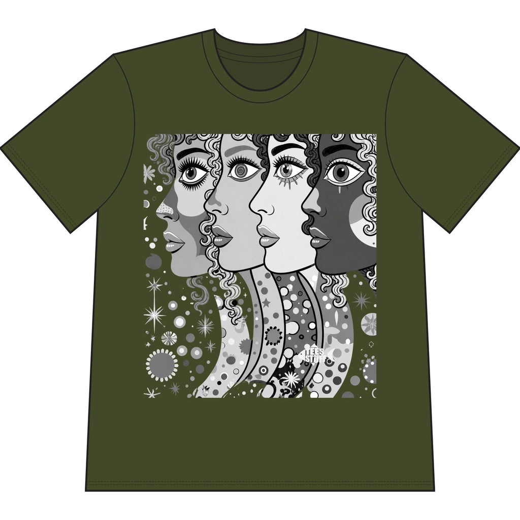 Artsy Pop Art Faces Graphic Tee