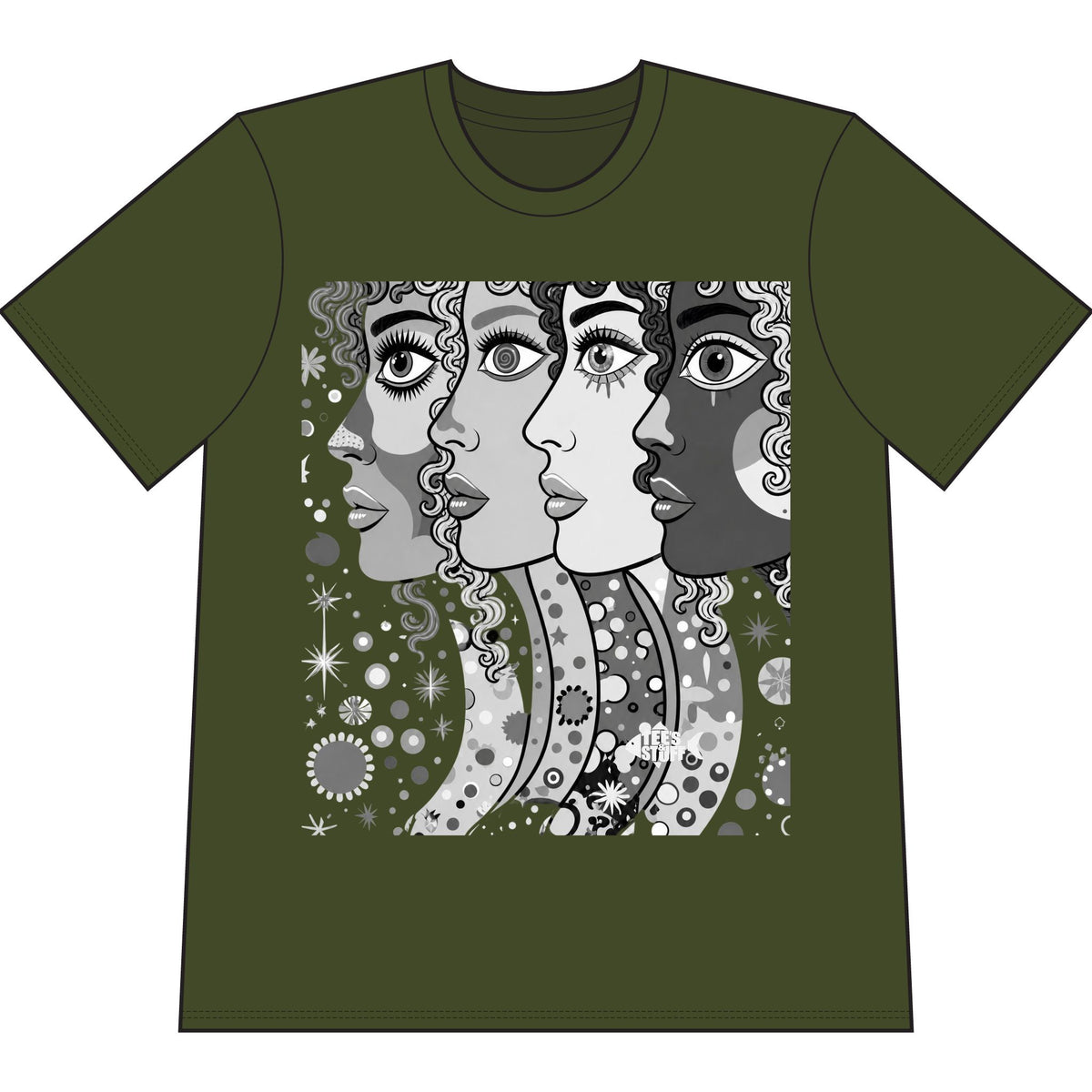Artsy Pop Art Faces Graphic Tee