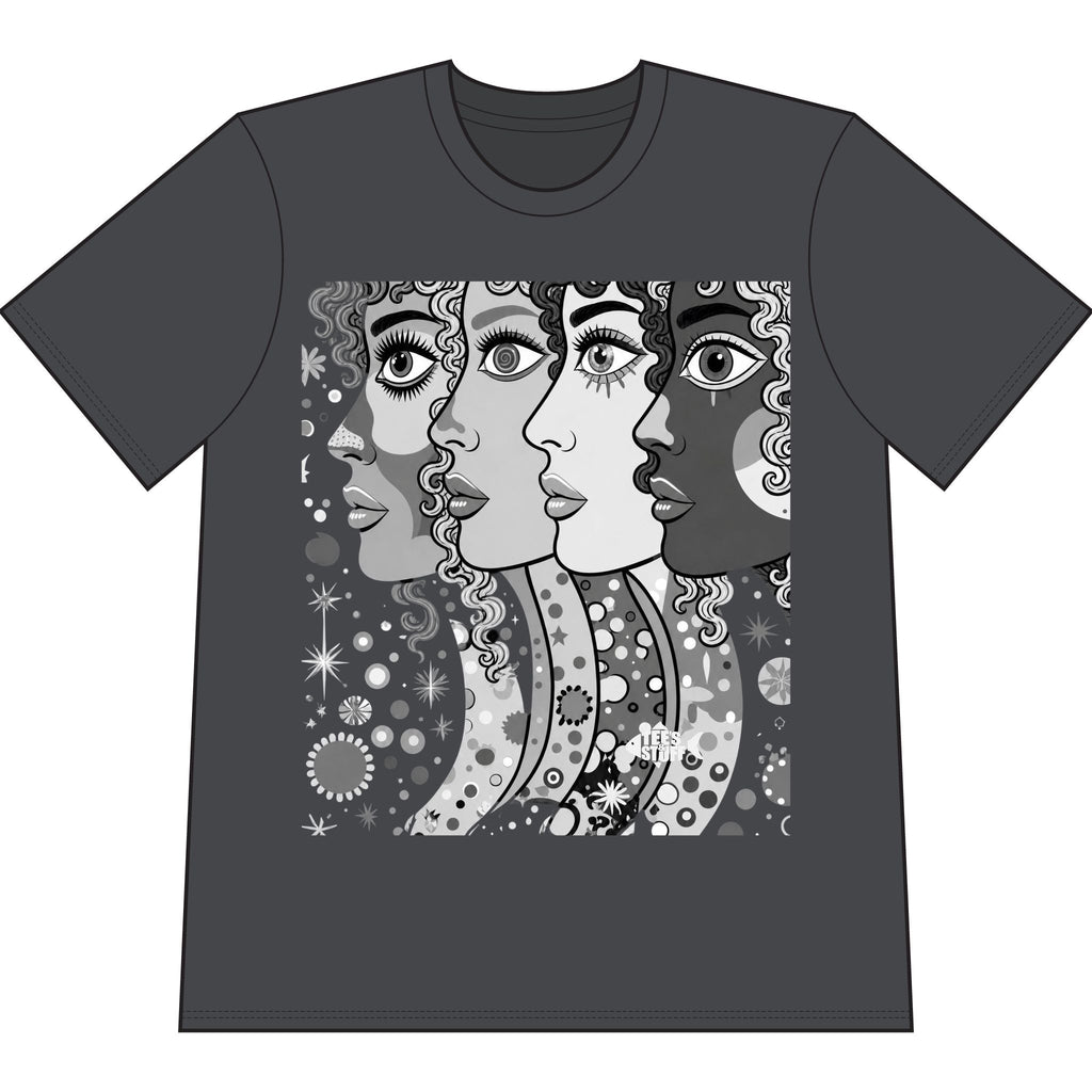 Artsy Pop Art Faces Graphic Tee