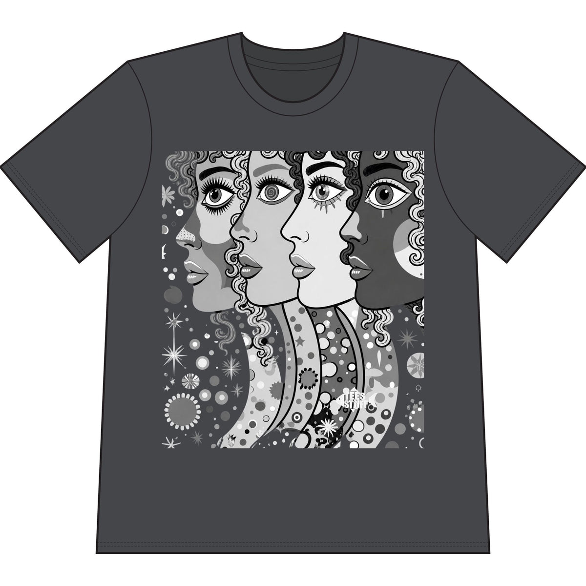 Artsy Pop Art Faces Graphic Tee