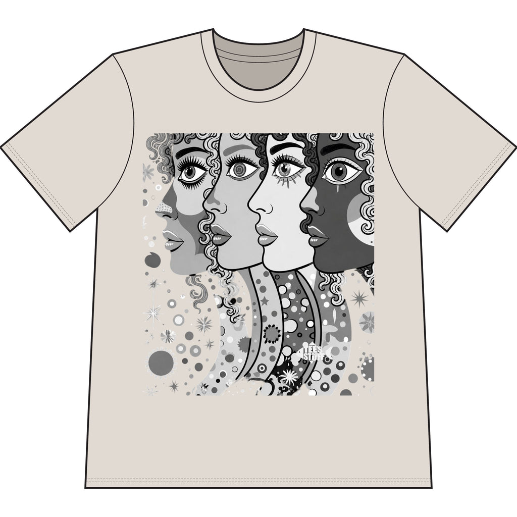 Artsy Pop Art Faces Graphic Tee