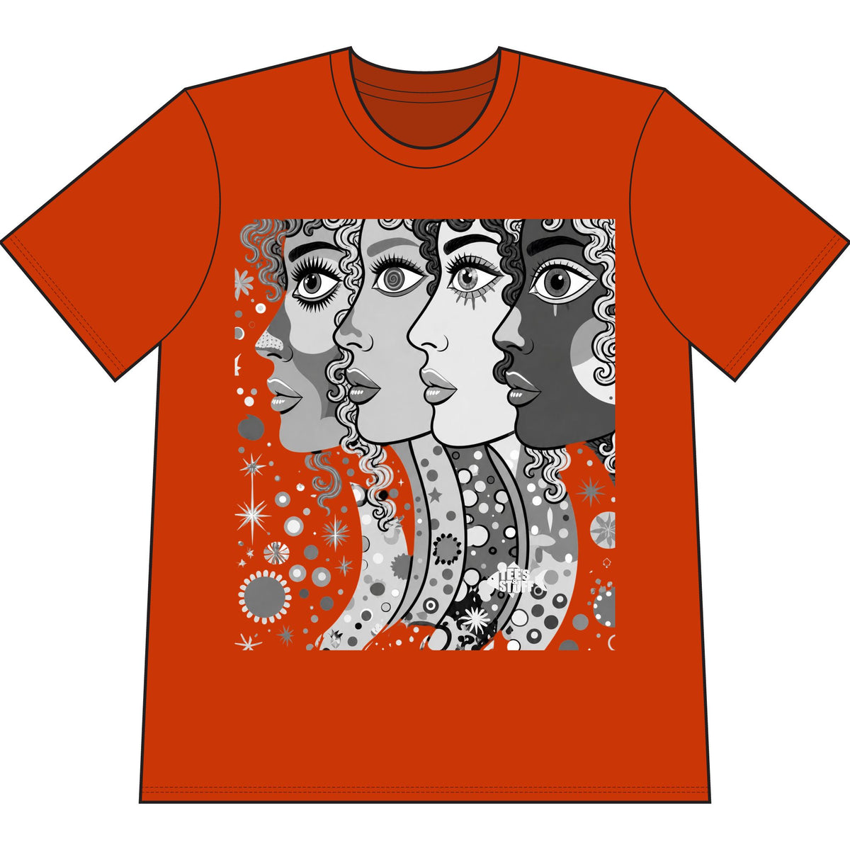 Artsy Pop Art Faces Graphic Tee