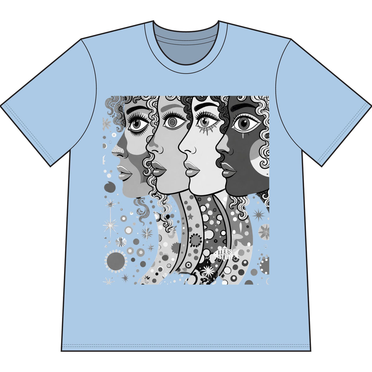Artsy Pop Art Faces Graphic Tee